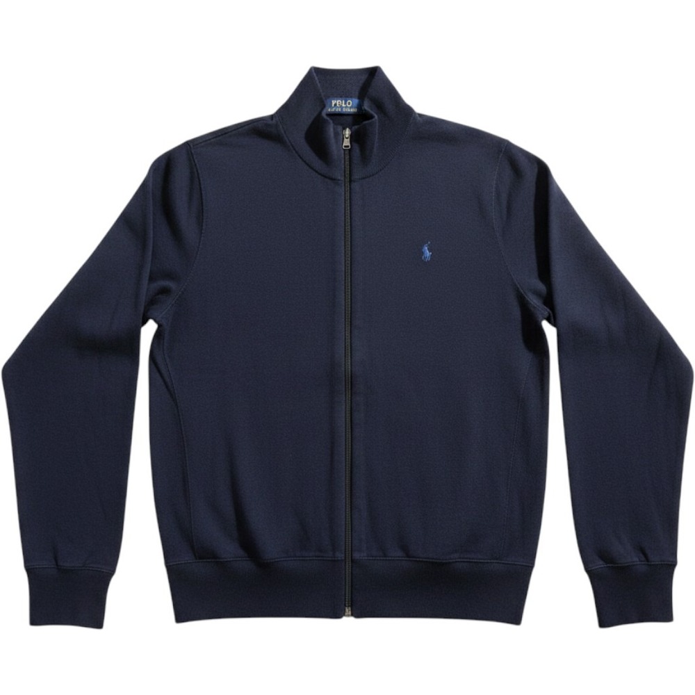Polo Ralph Lauren Sweater Womens M Full Zip Cardigan Navy Blue Cotton Logo